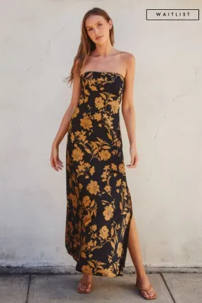 Waitlist 11/06 ♥ Stella Sleeveless Floral Print Maxi Dress Black