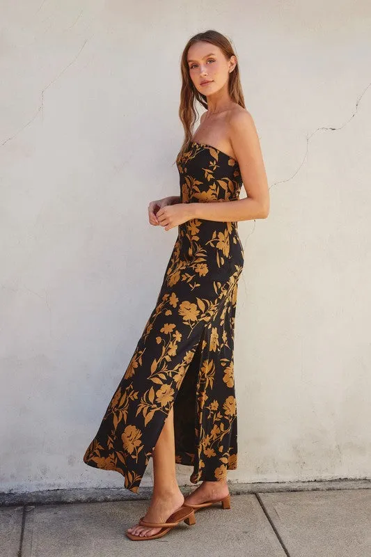 Waitlist 11/06 ♥ Stella Sleeveless Floral Print Maxi Dress Black