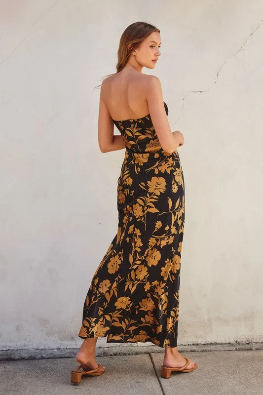 Waitlist 11/06 ♥ Stella Sleeveless Floral Print Maxi Dress Black