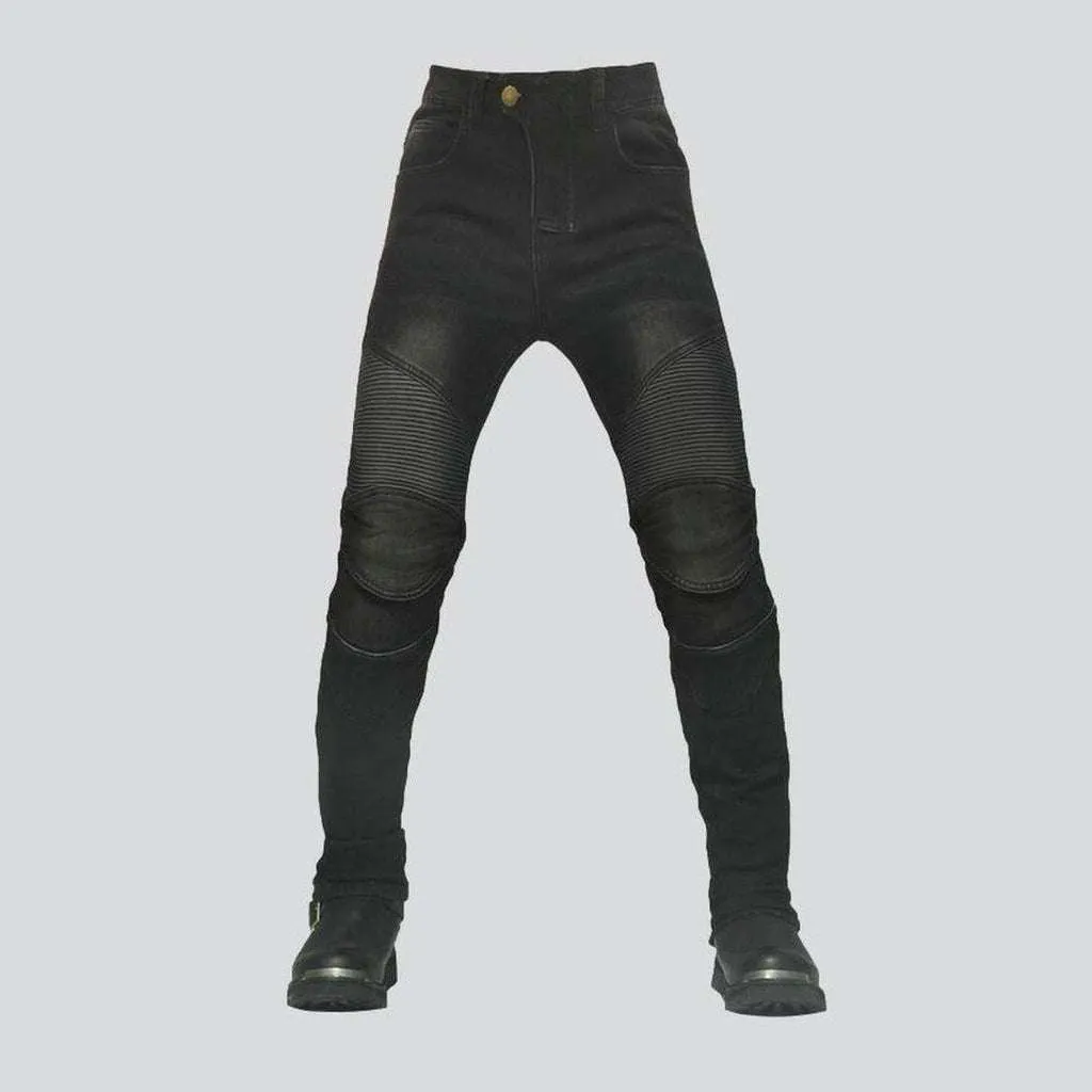 Waterproof winter men's biker jeans