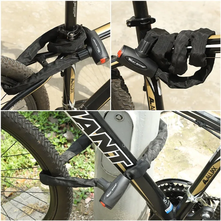 WEST BIKING 0705042 Bicycle Anti-Theft Key Lock Mountain Bike Motorcycle Chain Lock, Specification: 1.2M