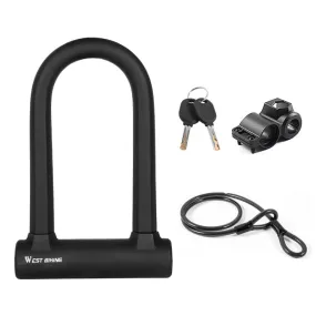 West Biking Bike Lock Motorcycle Wire Lock Anti-Hydraulic Pressure Cut Anti-Theft Lock, Specification: U-shaped Lock Cable