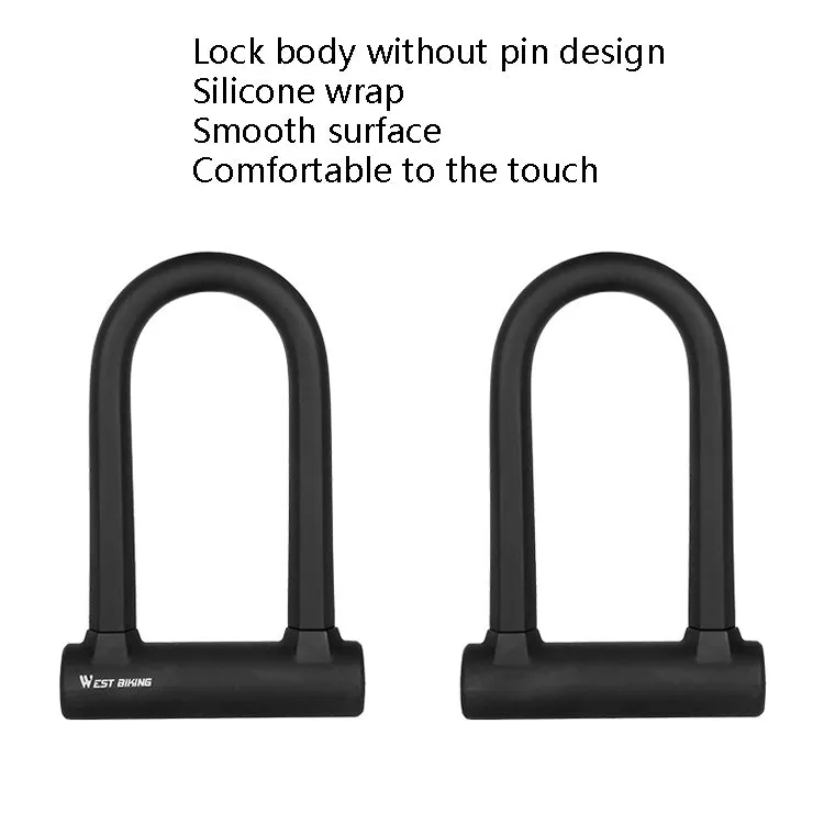 West Biking Bike Lock Motorcycle Wire Lock Anti-Hydraulic Pressure Cut Anti-Theft Lock, Specification: U-shaped Lock Cable