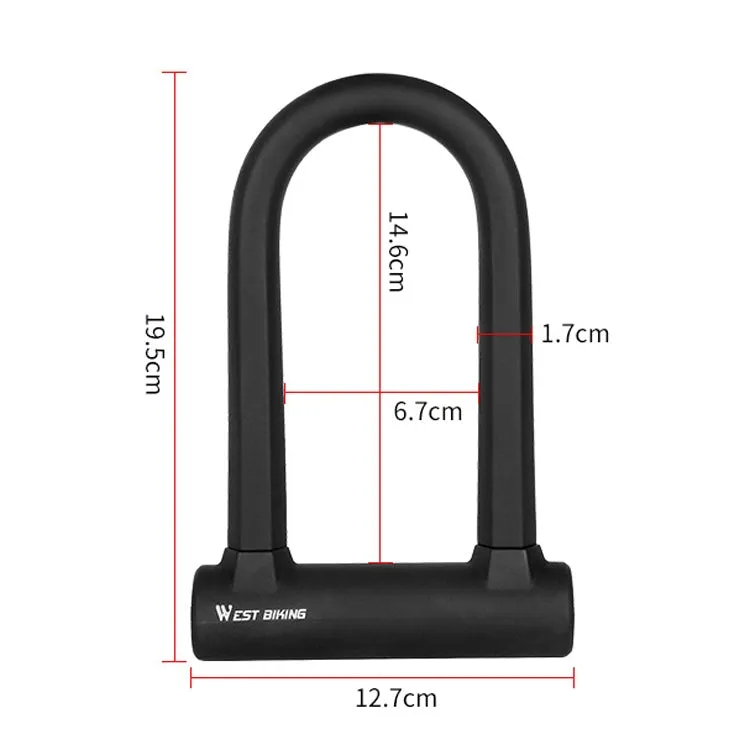 West Biking Bike Lock Motorcycle Wire Lock Anti-Hydraulic Pressure Cut Anti-Theft Lock, Specification: U-shaped Lock Cable