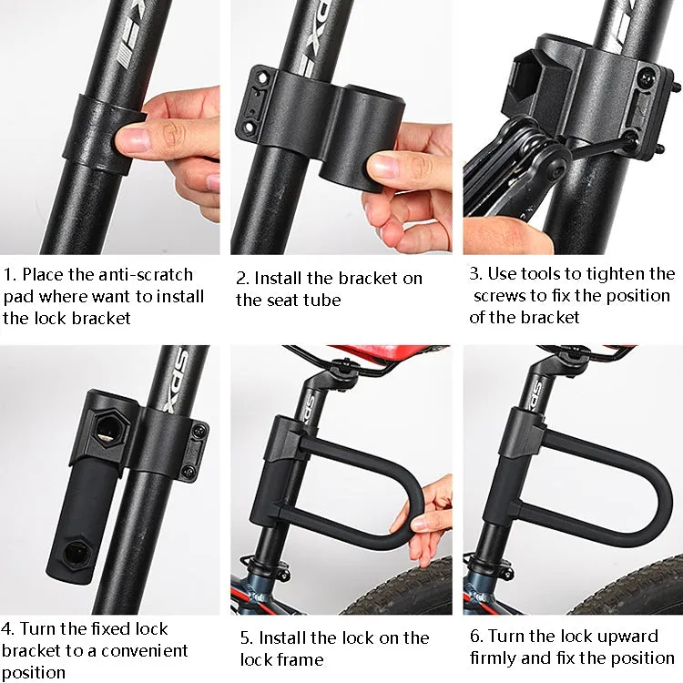 West Biking Bike Lock Motorcycle Wire Lock Anti-Hydraulic Pressure Cut Anti-Theft Lock, Specification: U-shaped Lock Cable