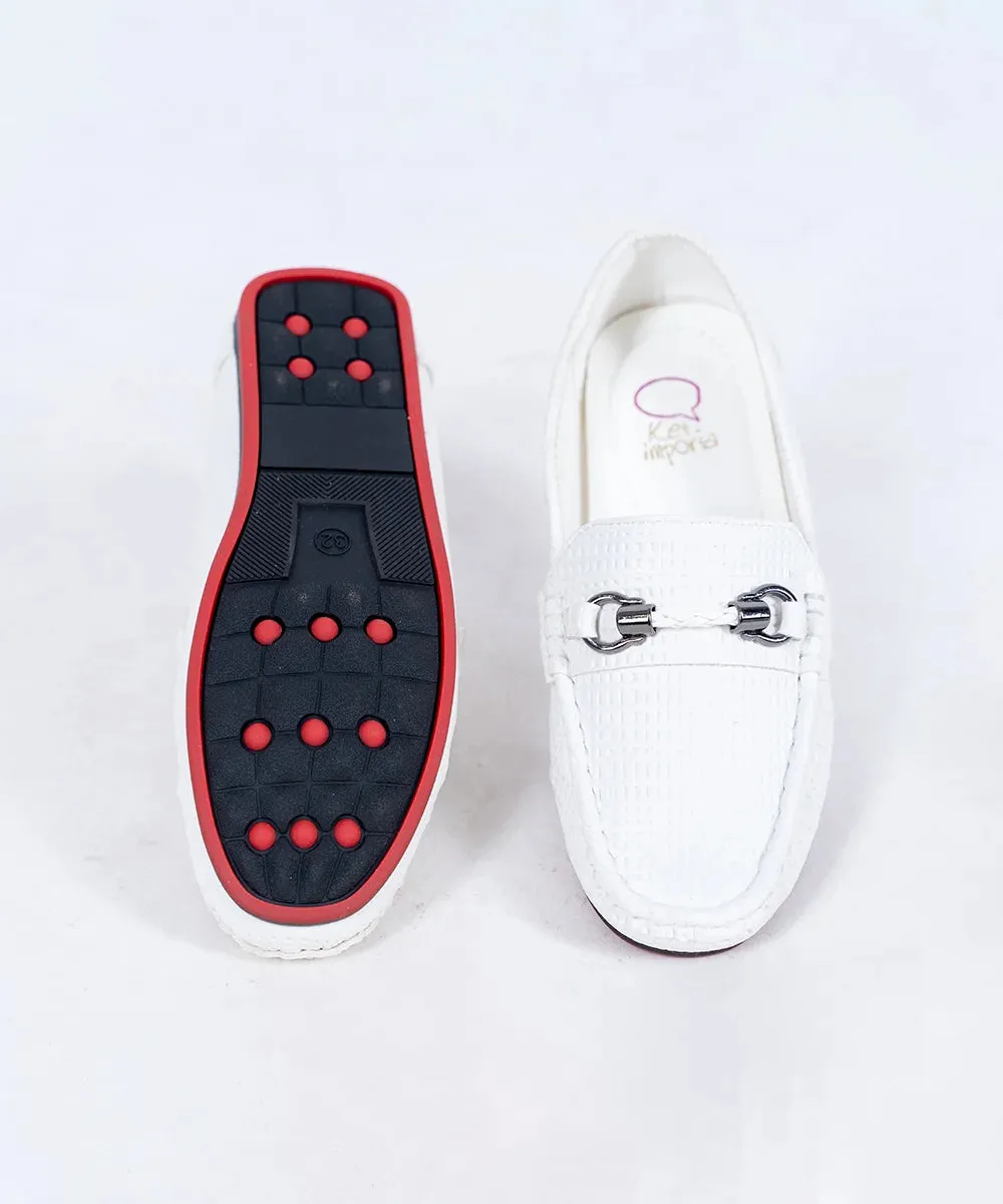 White Formal Party Loafers for Boys