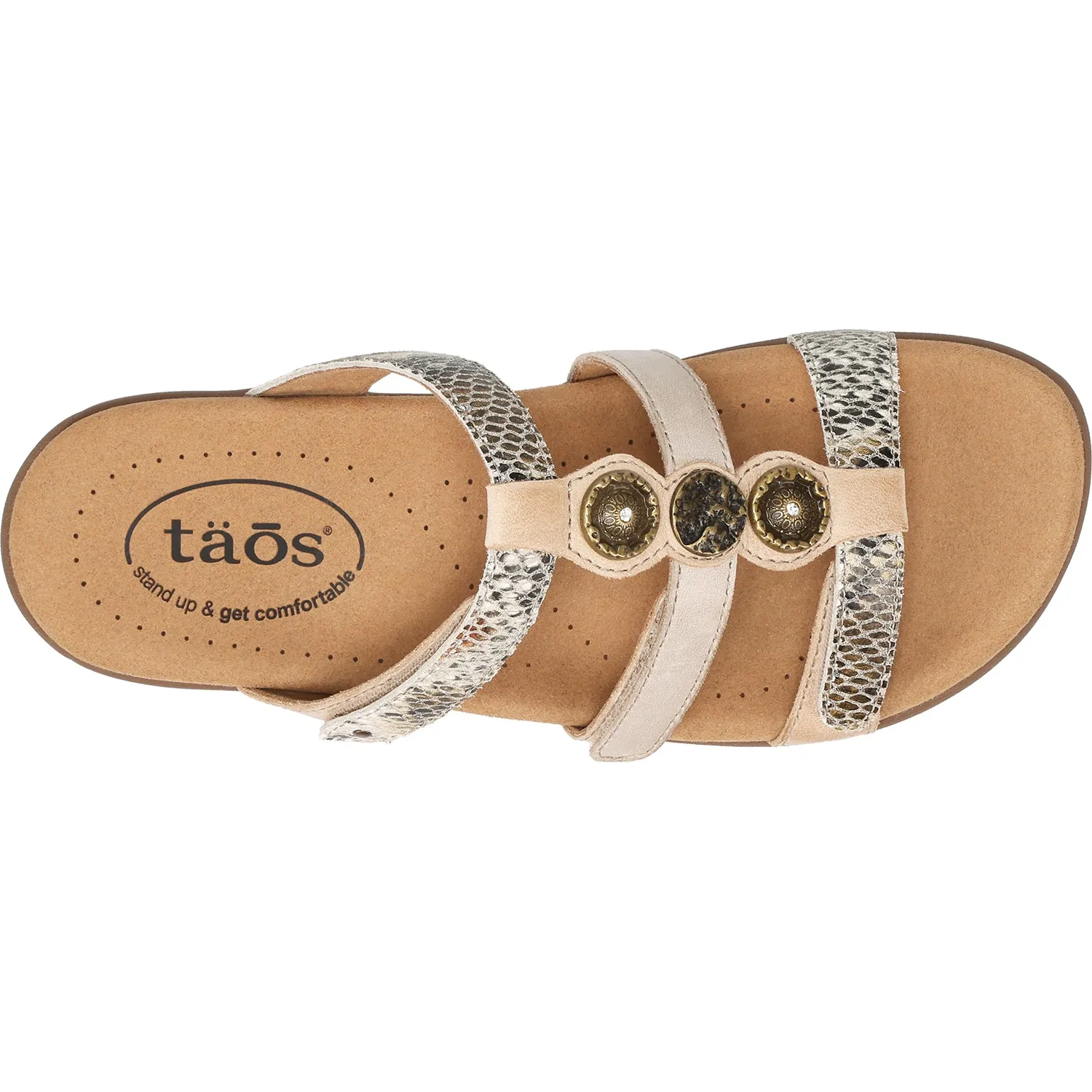 Women's Taos Prize 4 Taupe Snake Multi Leather