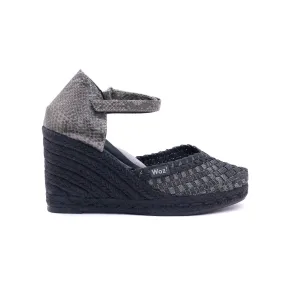 Zaira Black & Silver Espadrilles